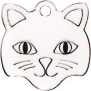 White Cat Custom Engraved Cat Tag